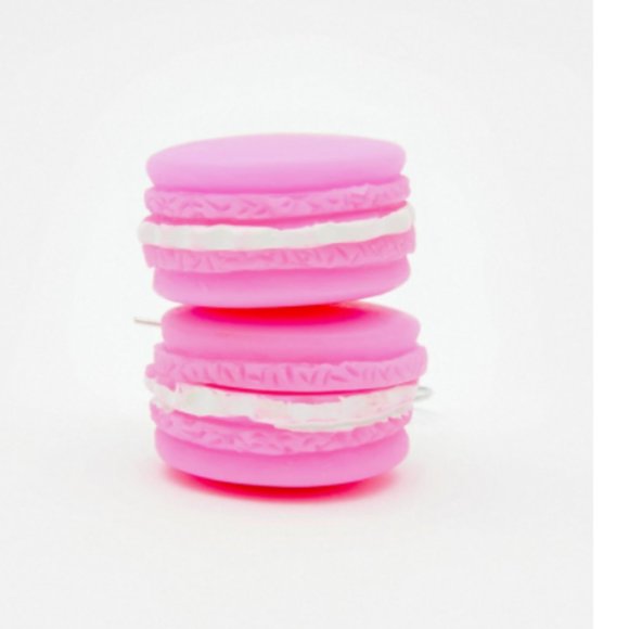 Doll Kills Macaron Drop Earrings, Bright Pink & White - Picture 10 of 11